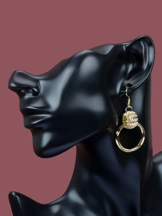 Multilayer diamond earrings(24k gold plated)