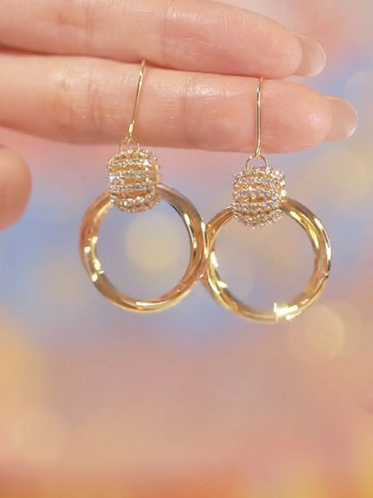 Multilayer diamond earrings(24k gold plated)