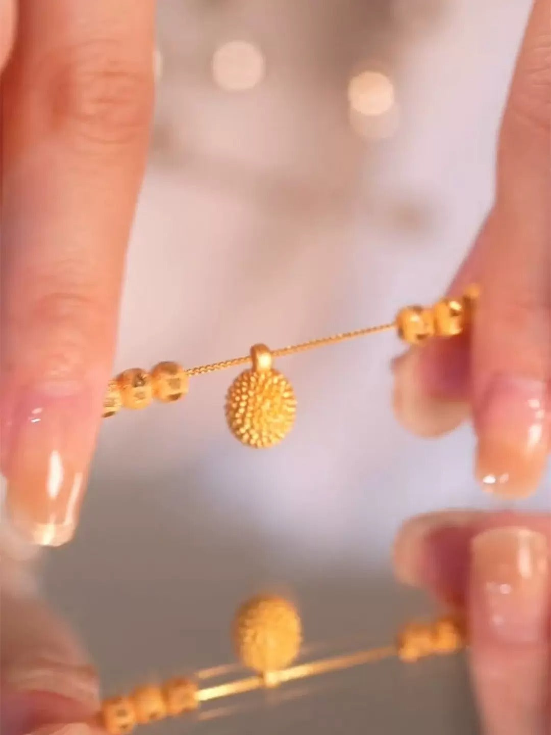 Golden Beads Necklace(24k gold plated)