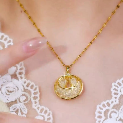 Mesh Crystal Necklace(24k Gold Plated)