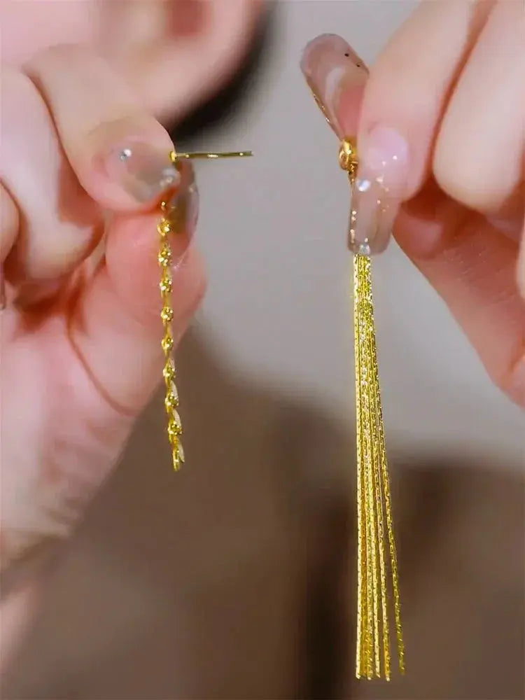 Tassel earring(24k gold plated)