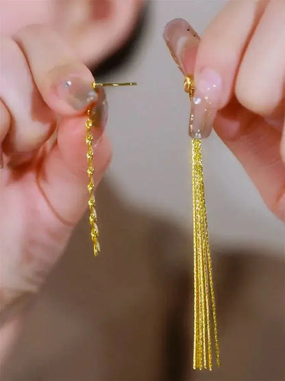 Tassel earring(24k gold plated)